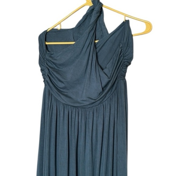 Rachel Pally One Shoulder Draped Maxi Dress SZ LRG Coastal Quiet Luxury - Picture 5 of 7